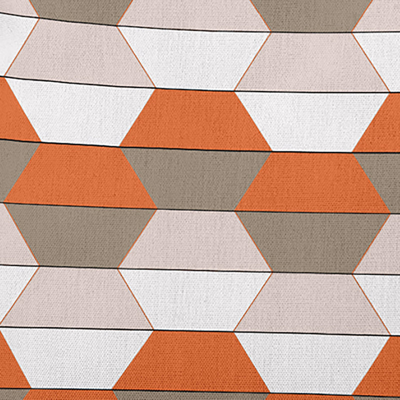 Orange and Light Purple Geometric Reversible Polyester Throw Pillow
