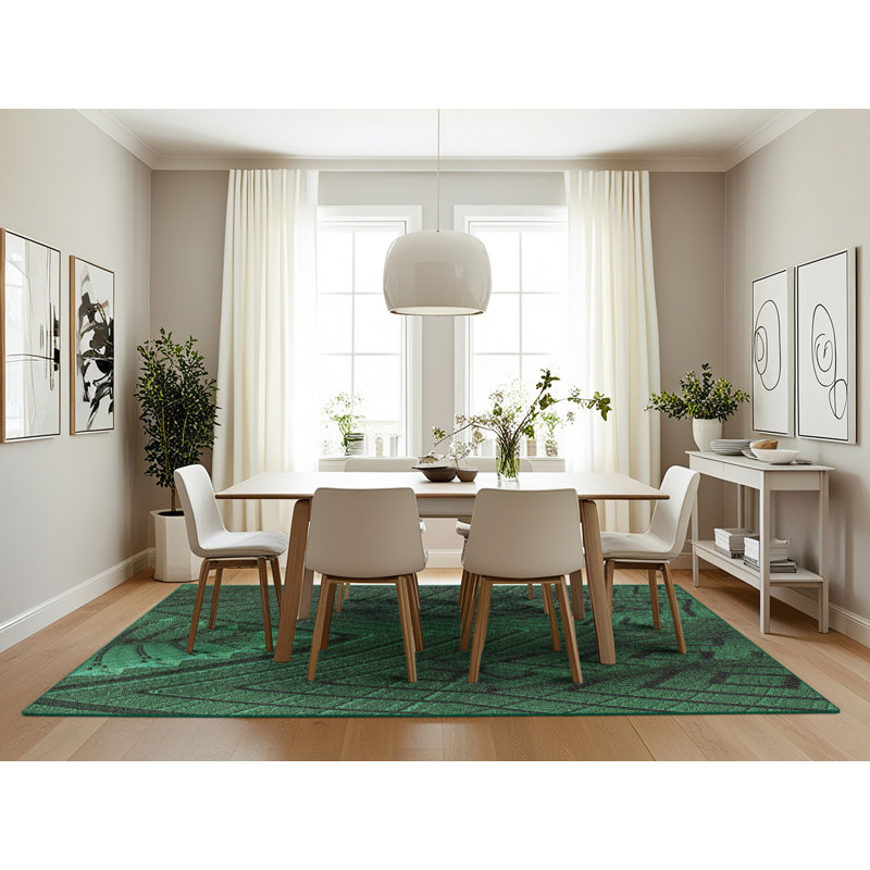 Tapis de zone verte à motif, Rectangle 7 pi x 10 pi