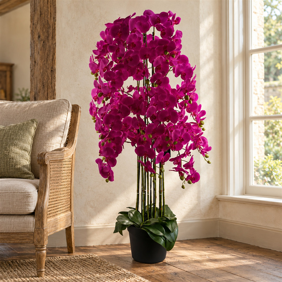 Giant Purple Artificial Orchid Plant Real Touch 189 Flowers with Pot 150cm - Image 5