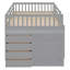 Lit superposé double avec 4 tiroirs et 3 tablettes - gris-2045534231