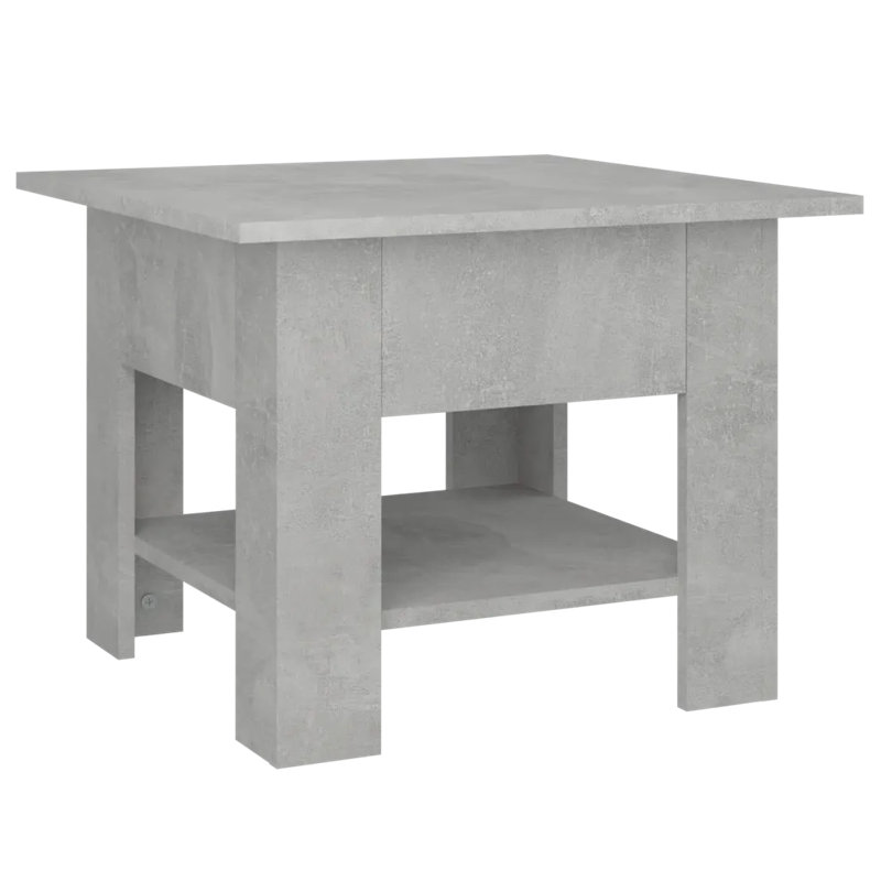 Glass End Table with Storage, 21.7"x21.7"x16.5", Concrete gray