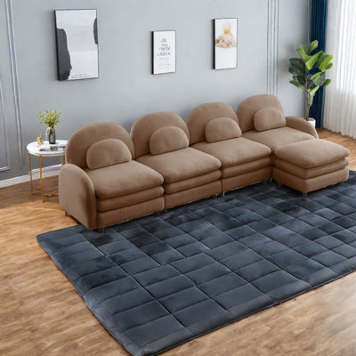 Canapé modulaire 4 places Cloud Comfort Teddy, canapé incurvé moderne pour la maison