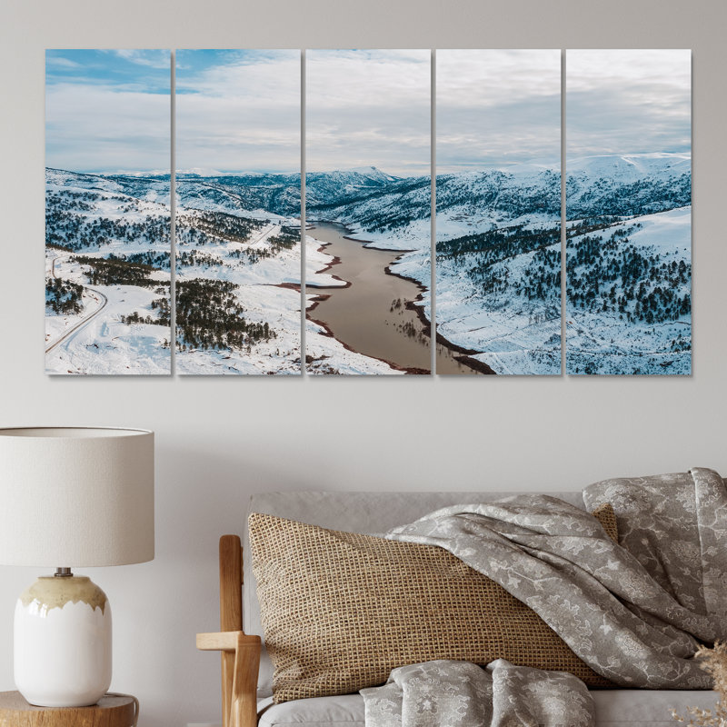 Icy Alaskan Wilderness II - impression d'art mural paysages - 5 panneaux égaux