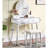 White Contemporary Wood Vanity And Stool - Tapered Legs, Mirror, 15.75"d Table Top, 41.13 Lb Weight Drawer Storage, 31.5"w X Table, 48.4 Package-1124401437