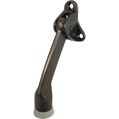 Door Holder, 4 in., Zinc Diecast, Bronze-Plated Finish, Drop Down Type (Single Pack)