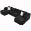 Modular Boneless Sectional Sofa With 2 Movable Ottomans-110439046