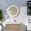 Meuble-lavabo moderne en bois beige avec meuble-lavabo en marbre beige