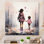 Fantaisie, enfants marchant dans le pays des merveilles - Art mural fantastique