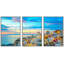 Bleu, nuages, océan, bâtiments côtiers, coucher de soleil, paysage urbain, photographie, réalisme, image moderne-104074445-104074444