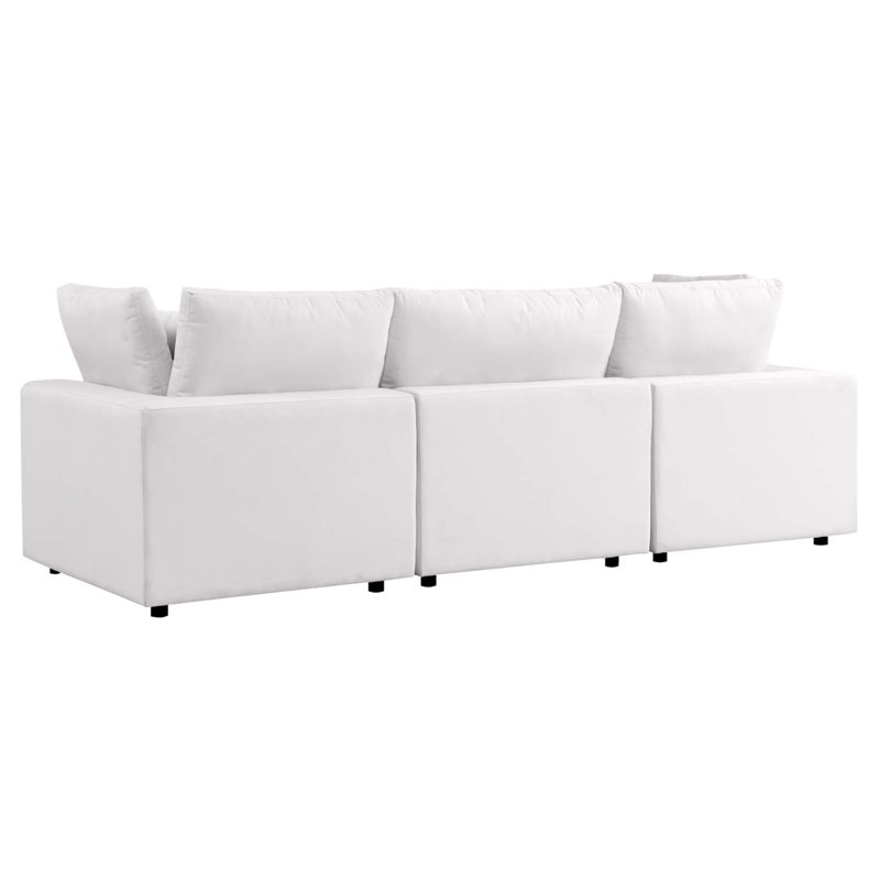 Commix Overstuffed Outdoor Patio Sofa, White
