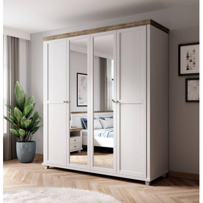 Nielsine 4 Door Manufactured Wood Wardrobe