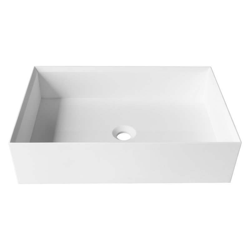 Lavabo de salle de bain rectangulaire blanc
