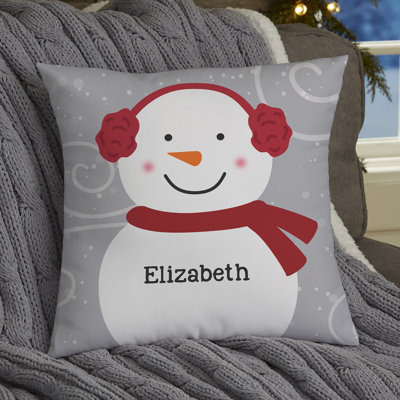Snowman Family Personalized 18" Throw Pillow