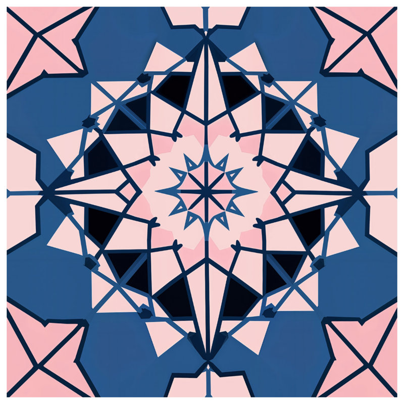 Housses de couette kaléidoscope roses et bleues, Grand lit