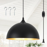 Mehriban 11.8" Wide 1 - Light Plug In Pendant Lights with On/Off Dimmer Switch