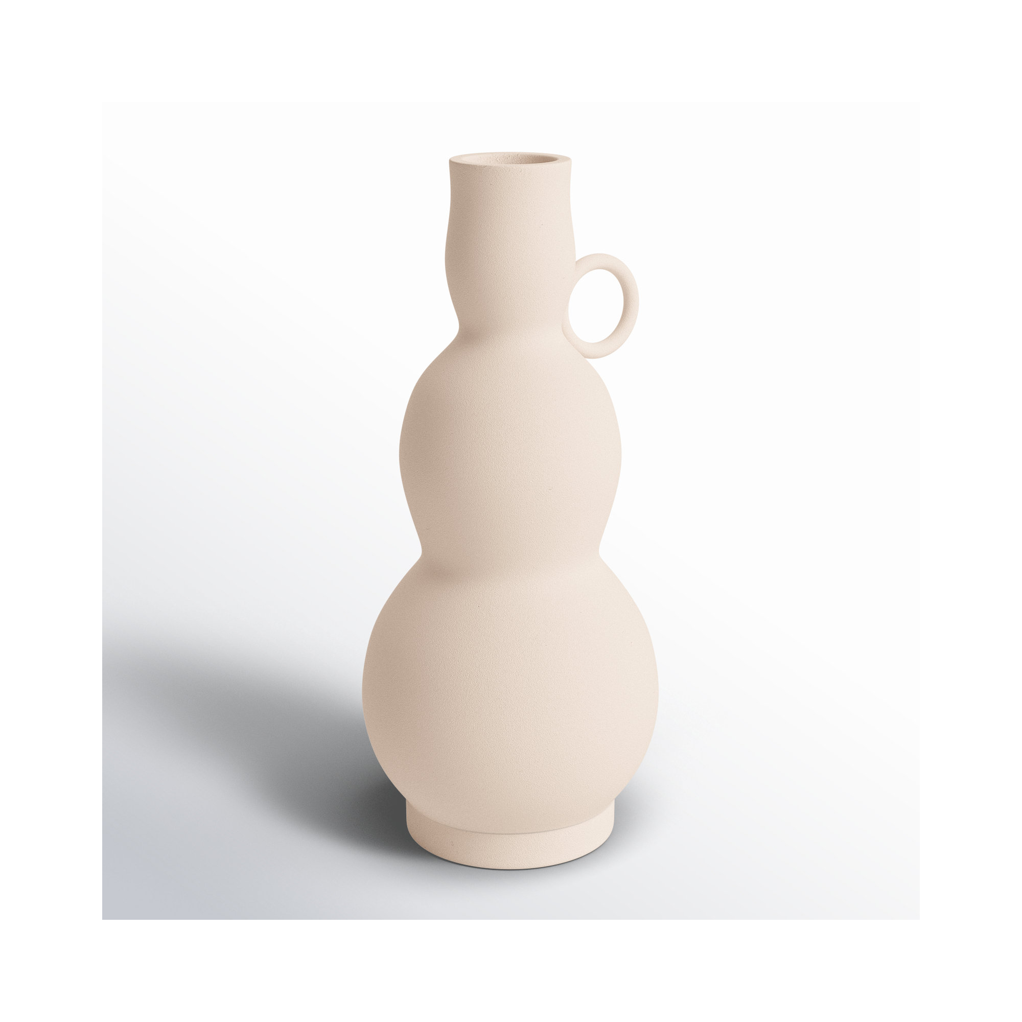 Amali 9.45'' Glass Table Vase, Off White, 9.45" H x 4.15" W x 4.15" D