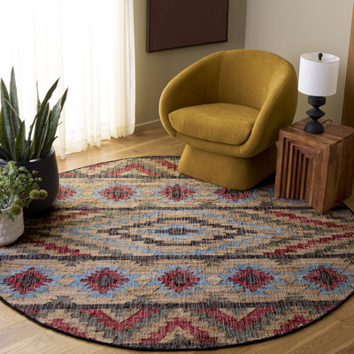 Tapis en jute tissé à plat Keather Southwestern