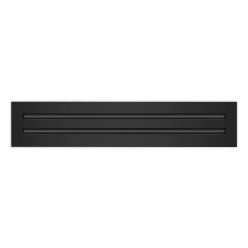 Buildmart - Couvercle d'évent moderne noir 20 x 4 - Diffuseur à fente linéaire standard - Grille de registre