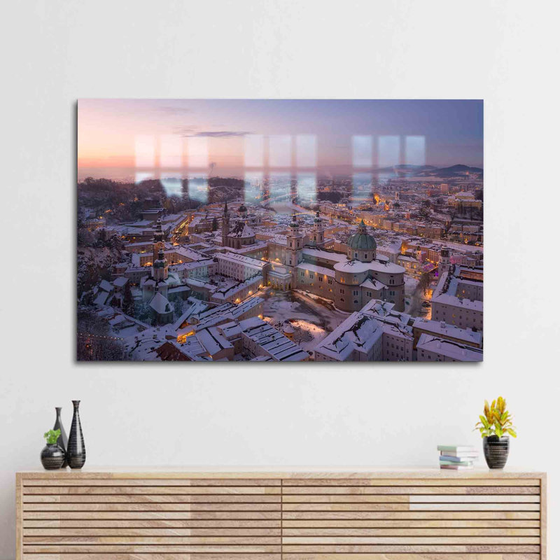 Art mural en verre paysage de salzburg autrichien pour de magnifiques décorations d'intérieur et de décoration intérieure | Rectangle