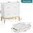31.49" Modern White & Gold 2-Drawer Lateral File Cabinet