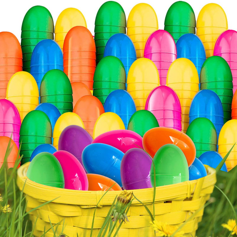200-Pack Easter Eggs Bulk Plastic Pastel Colored Eggs With Storage Container - Easter Eggs For Hunts, Classroom Prizes, Daycare Centers, Gender Reveal, Birthday Party Supplies