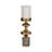 Pillar Holder with Sculptural Aluminum Body, Marble and Stone Base, Textured Glass Top, Glam Luxe Style, Contemporary Accent in Sleek Metal Design for Elegant Modern Decorative Display-89117356