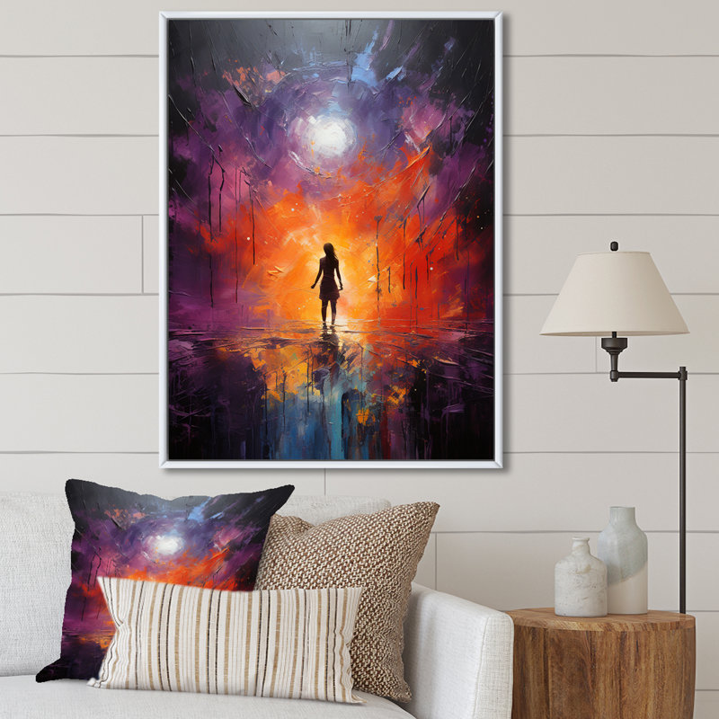 Impression sur toile, "Mediation TranscendENTal Awesome", H 40 po x l 30 po x P 1,5 po, Cadre flottant blanc