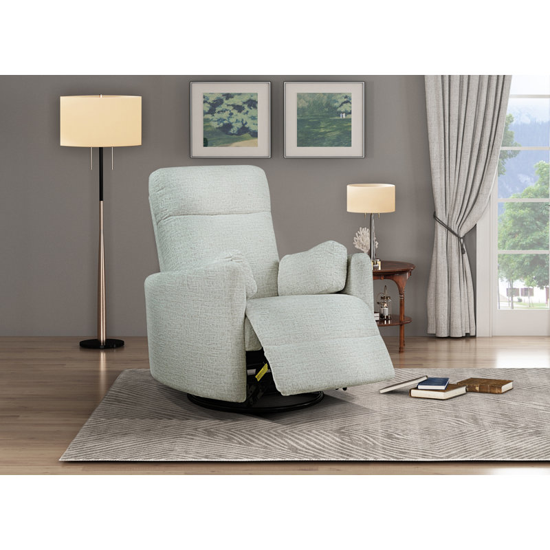 Fauteuil inclinable et pivotant, chenille beige, Beige Fabric
