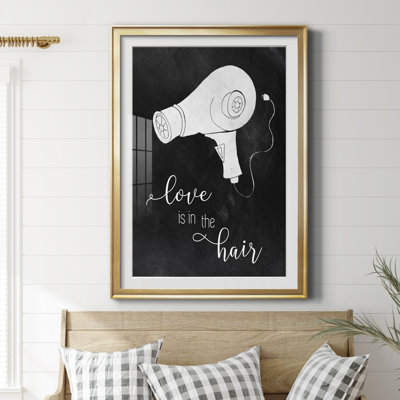«Love the cheveux» - Reproduction d'art textuel sur papier encadré