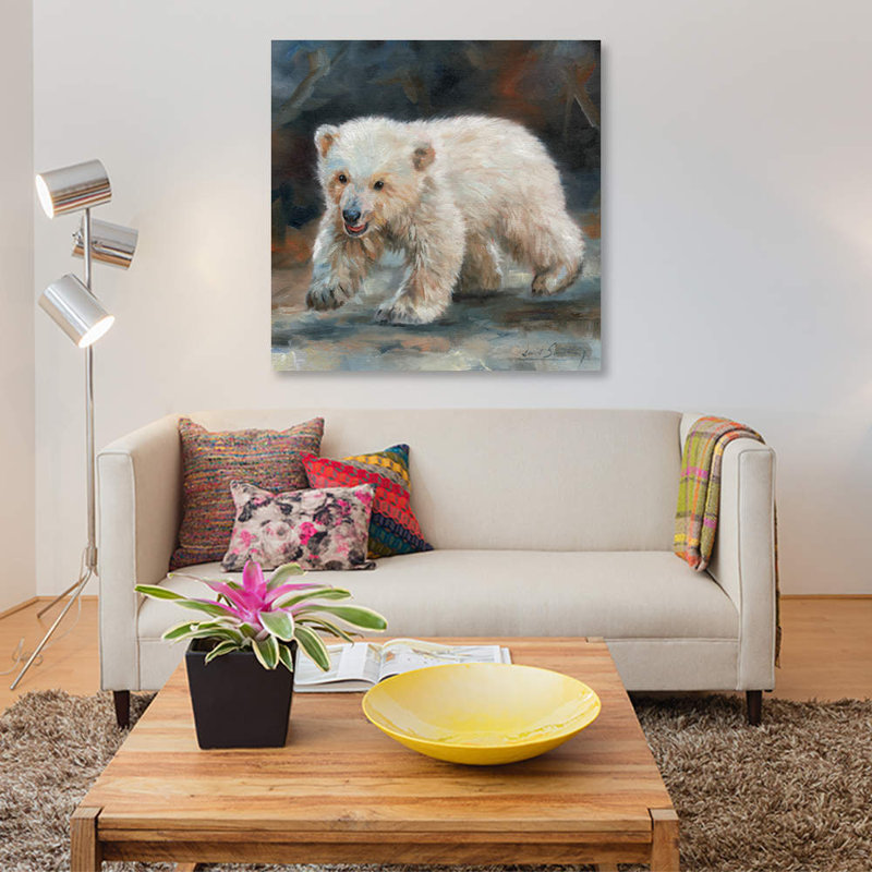 «Polar Bear Baby», impression sur toile, H 37 po x l 37 po x P 1,5 po, Toile tendue, Pas de tapis