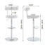 Tabouret de bar moderne pivotant rembourré en velours avec base piédestal en chrome argenté Modern-1736861037