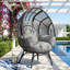 Balancelle suspendue arquée Modern Boho, fauteuil en PE robuste en rotin avec coussin lavable ultra-moelleux-1794998584