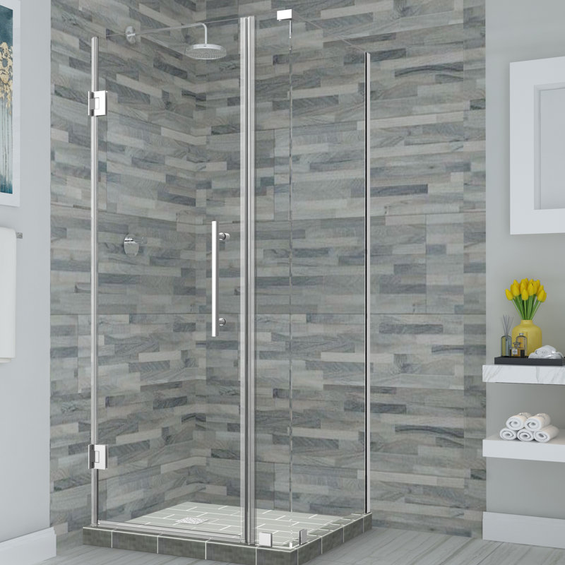 Bromley 31.25" x 72" Rectangle Hinged Shower Enclosure, Chrome