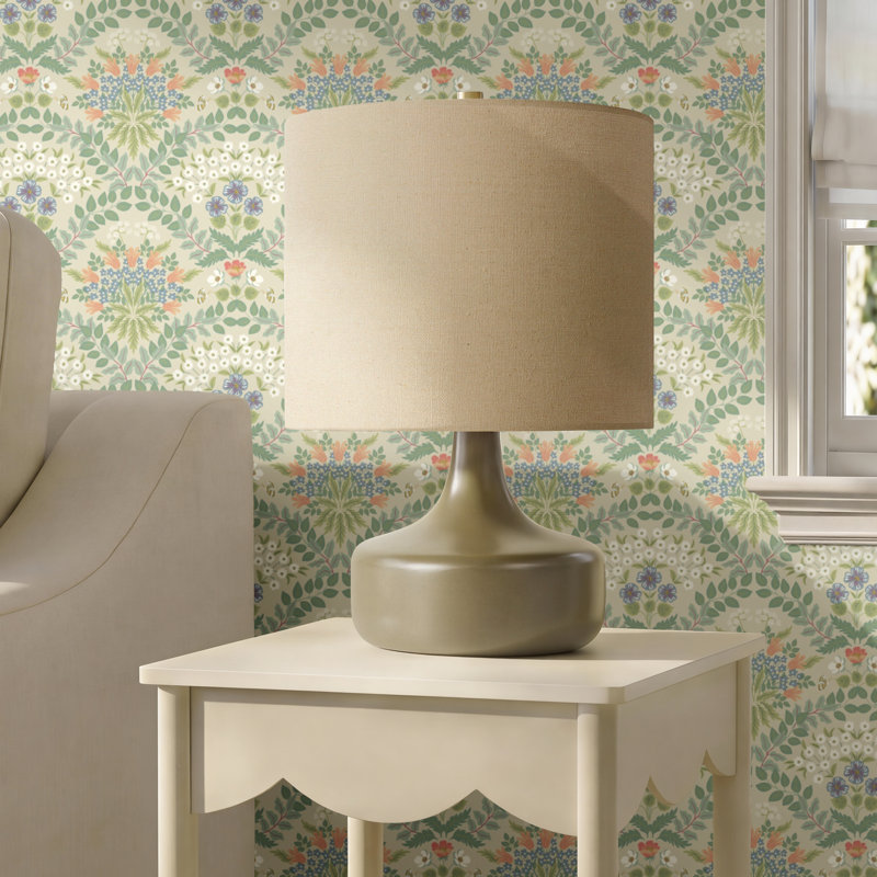 Medano Ceramic Table Lamp, Olive