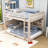 Full Over Full Wooden Bunk Bed with Integrated Storage and Lighting-85757318