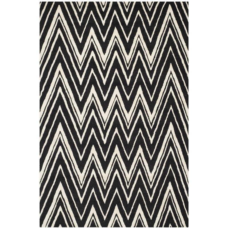 Stephen Chevron Wool Hand Woven Area Rug, Rectangle 183 x 274 cm