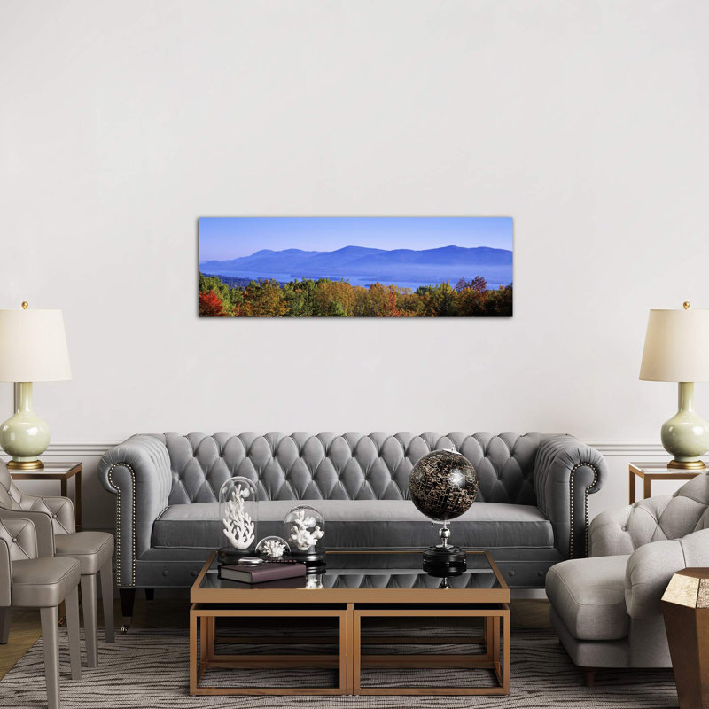 Lake George & Adirondack Mountains, New York, Usa by Panoramic Images - No Frame Panoramic Print on Canvas