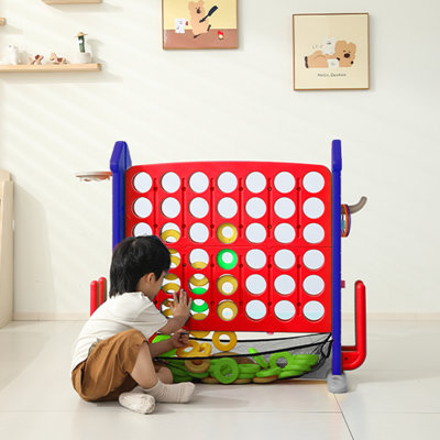 Ensemble de jeu géant 4-en-1 avec Connect 4, basketball, lancer d'anneau et jeux de golf