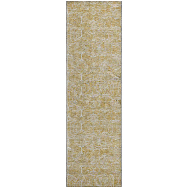 Premium Machine Washable Prisco Gold Rug