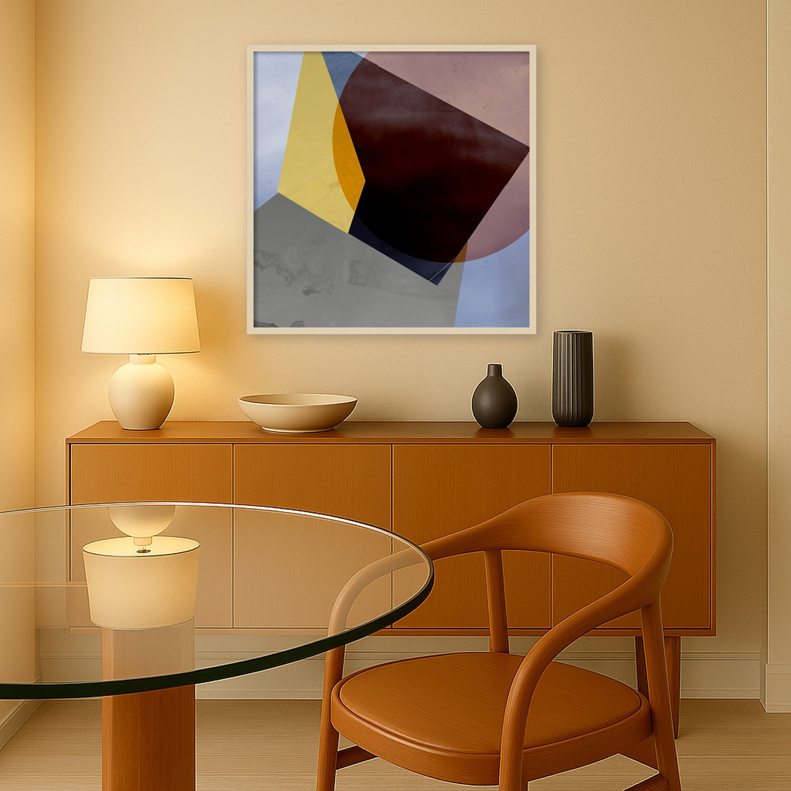 Flagler "Essentially Minimal II" Print, 33" H x 33" W, Brown