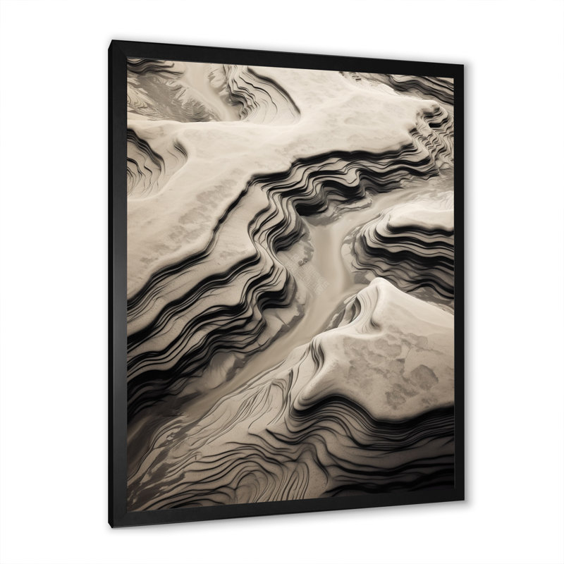 «Eernal Dunes Desert Rivers I», reproduction sur toile, H 40 po x l 30 po x P 1,5 po, Cadre simple noir