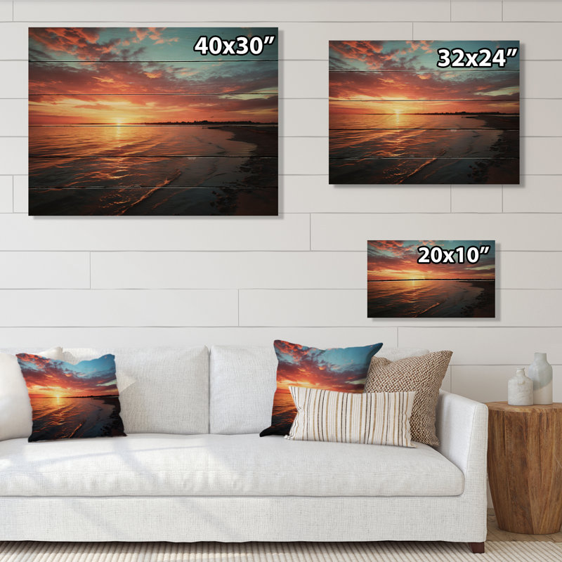 Sunrise Eernal Renewal avec impression sur bois, H 10 po x l 20 po x P 0,78 po