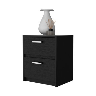 Black Bedroom 2 Nightstand - Provides A Convenient And Elegant Storage Space In Enhances Bedroom's Overall Functionality