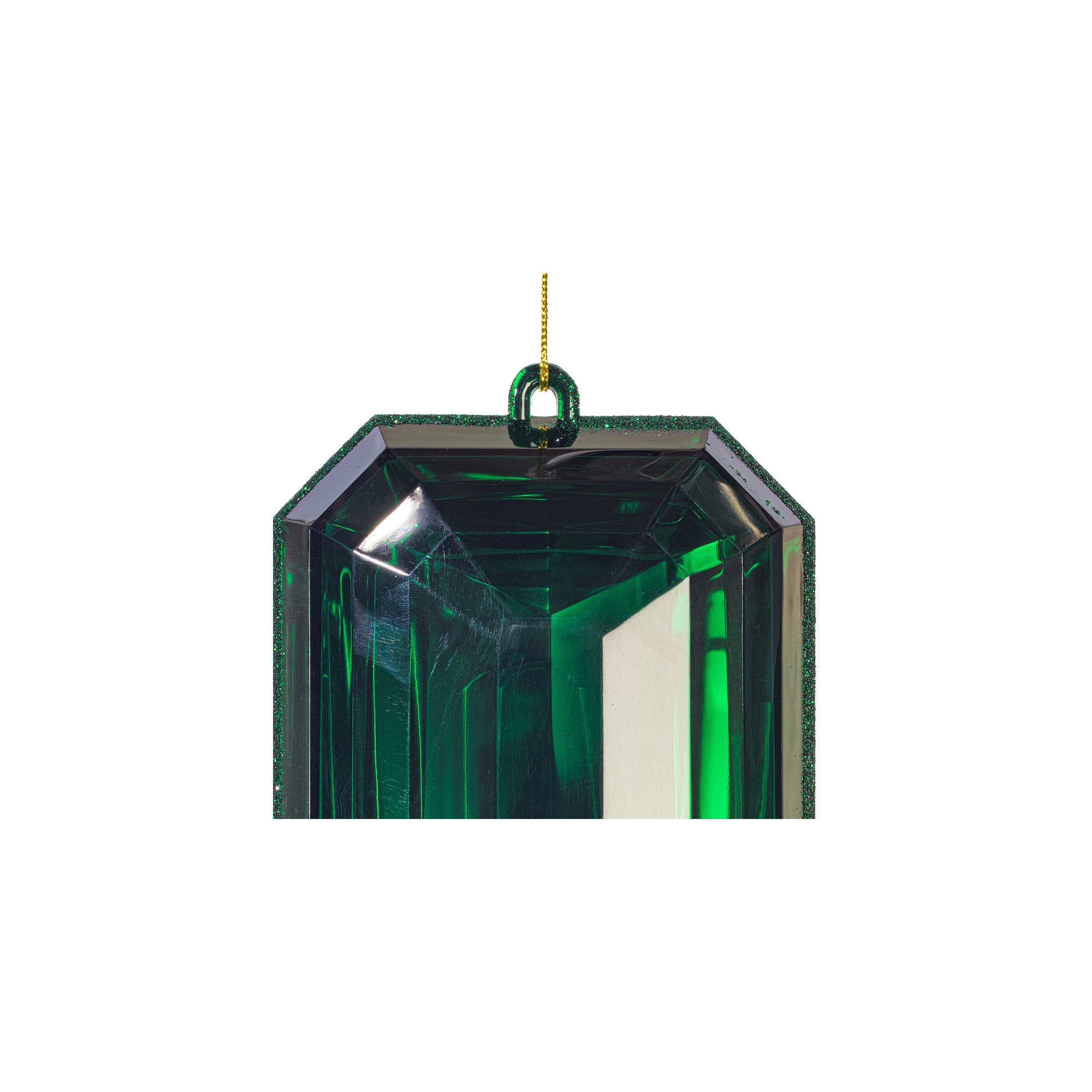 Mappsburg Jewel Glitter Ornament., Dark Green
