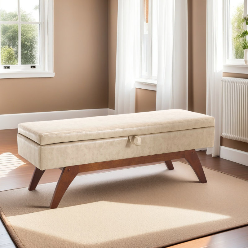 Pieds en bois massif pour la pesée et tabouret de lit avec fonction de rangement, Chameau