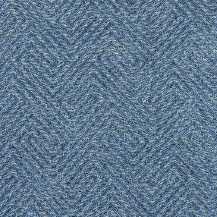 Endless Summer Meander Velvet Fabric, Denim
