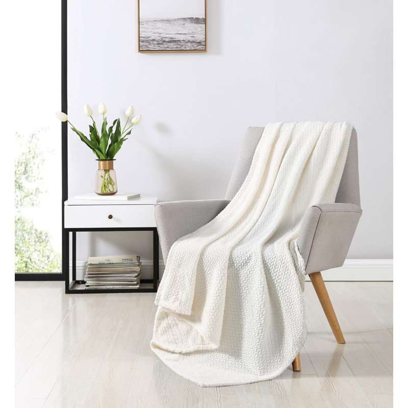 Jeté polaire Basic Comfort, Ivoire, L 70 po x l 50 po