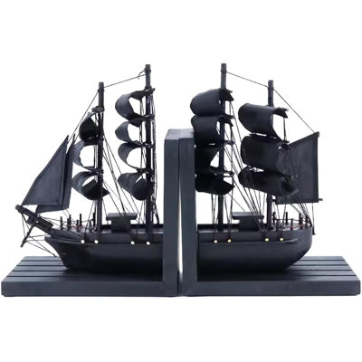Serre-livres bateau en bois The Black Pearl Pirate