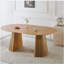Ensemble de salle à manger 1 + 4,5 pièces, table de salle à manger à pieds en métal pour 4-6 personnes avec plateau en panneau de fibres à densité moyenne, table de salle à manger à piédestal, table basse de loisirs-845612199