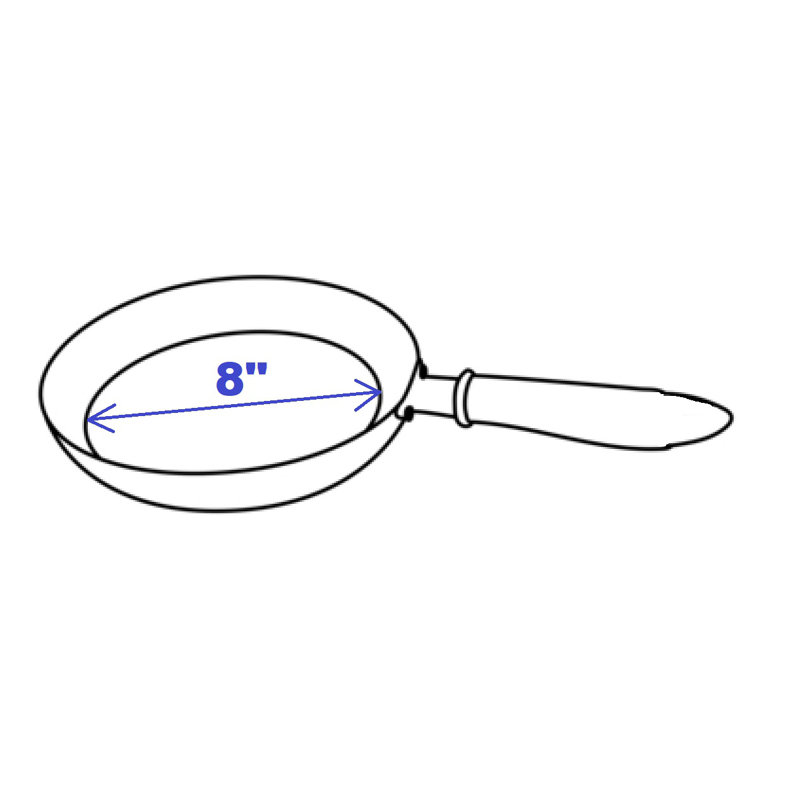 8" Floral Beige Clay Frying Pan